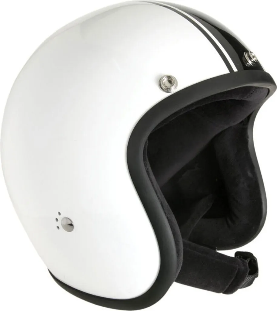 Casque jet Bandit Jet Classic blanc et noir taille L pour motards