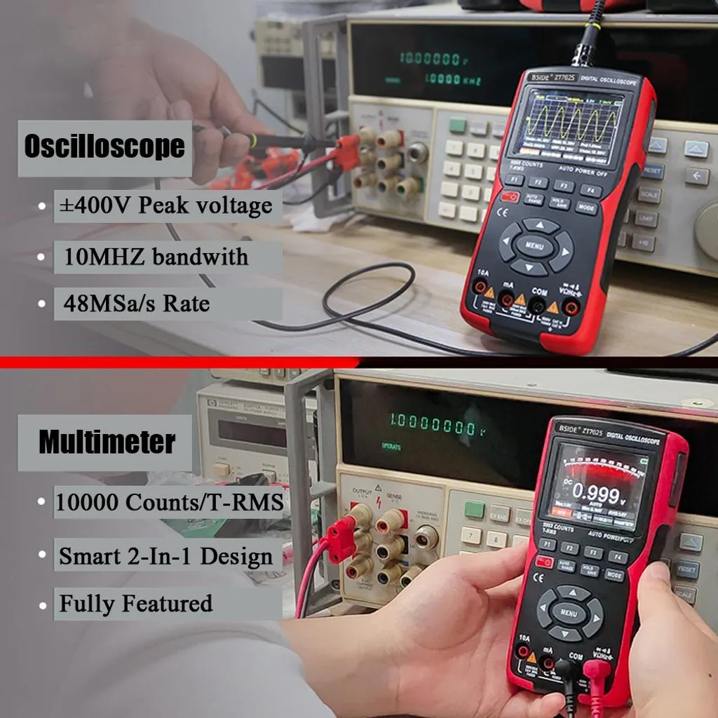 Mini oscilloscope portatif rechargeable 10MHz écran LCD pour électronique