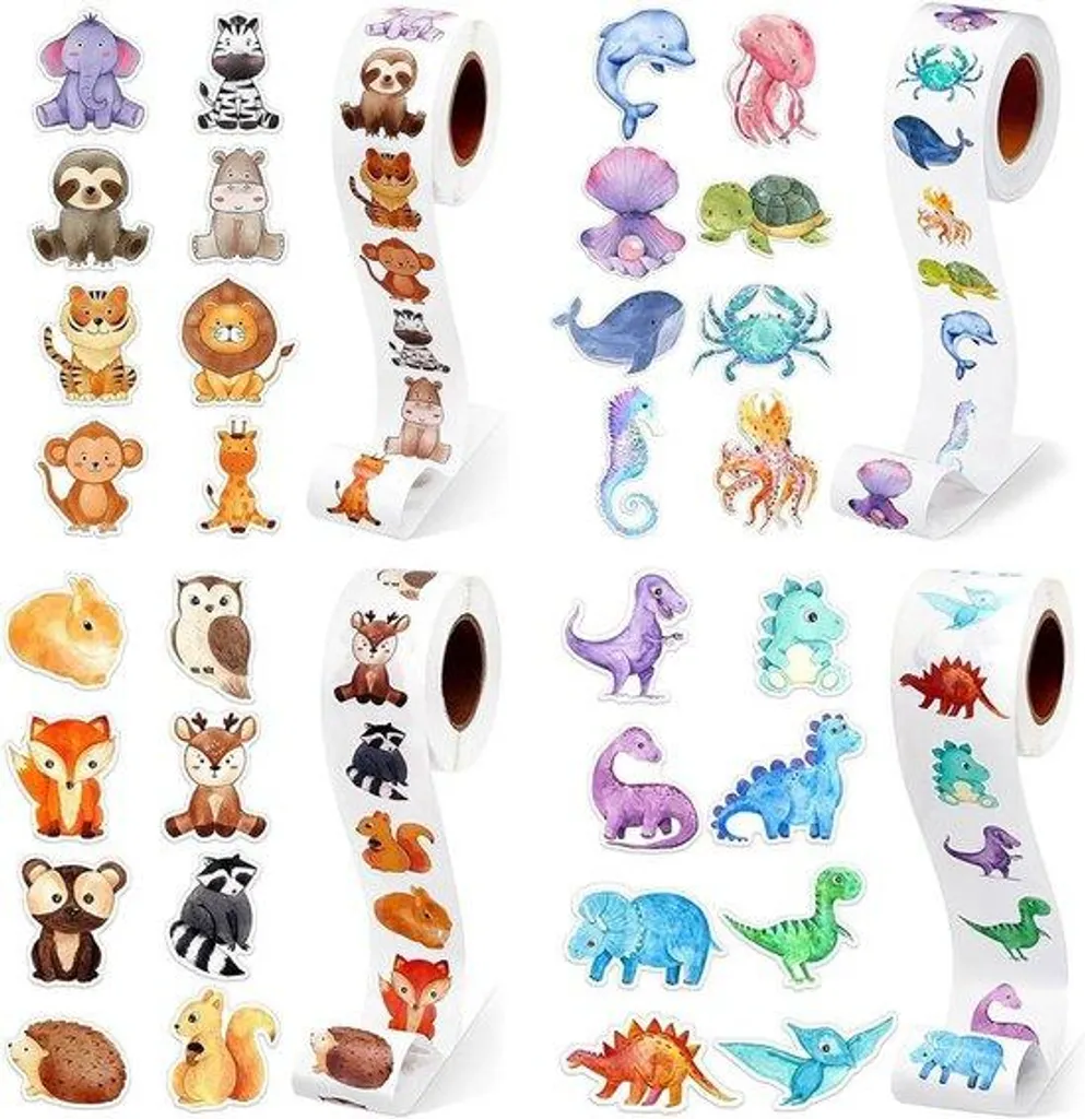 Autocollants animaux imperméables - 2000 stickers ronds haute qualité