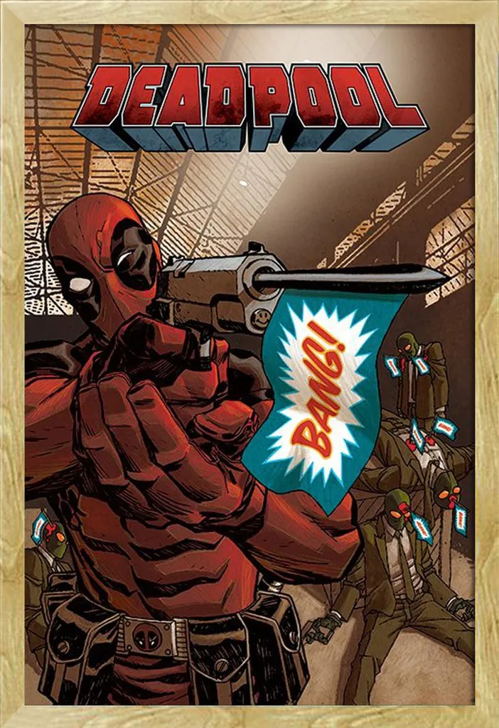 Poster Deadpool sous Cadre Amovible Shinsuke en MDF et Vitre Crystal