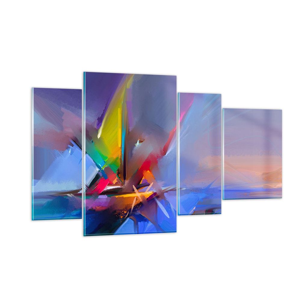 Bilder auf glas - Abstraktion modern - 120x70cm - Glasbilder - Wandbilder - Kunstdruck - zum Aufhängen bereit - Wanddekoration aus Glas - Glas Bil...