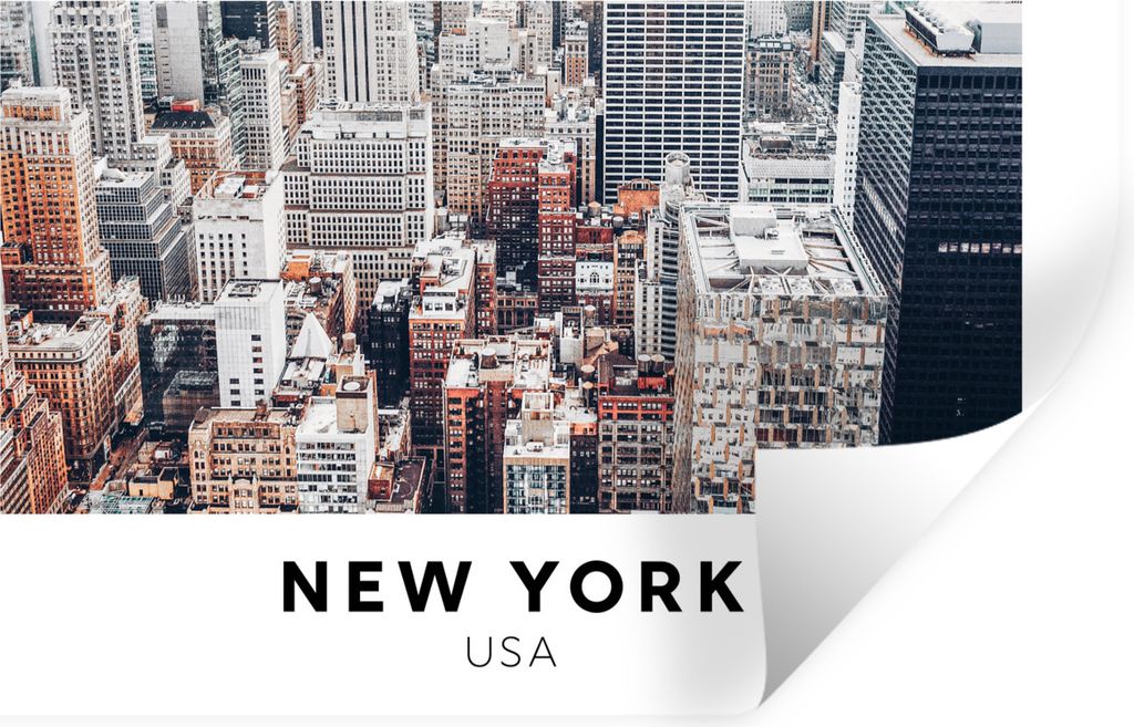 MuchoWow Wandtattoo Wandsticker Wandaufkleber New York - Amerika - Architektur 30x20 cm Selbstklebend und Repositionierbar - Wierderverwendbar - ...