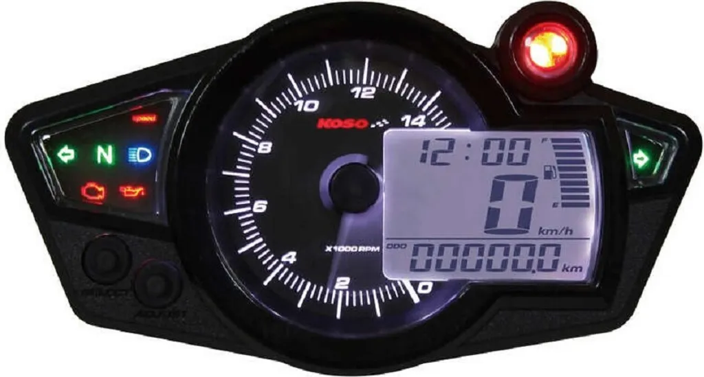 Compteur Koso RX1N+ GP Style II Fond Noir Universel pour Moto Custom