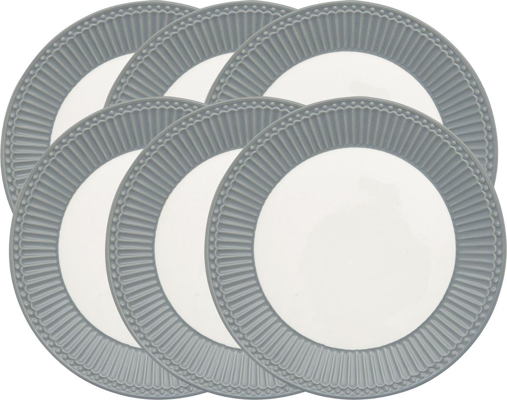 Greengate Alice Frühstücksteller stone grey 23 cm Set6