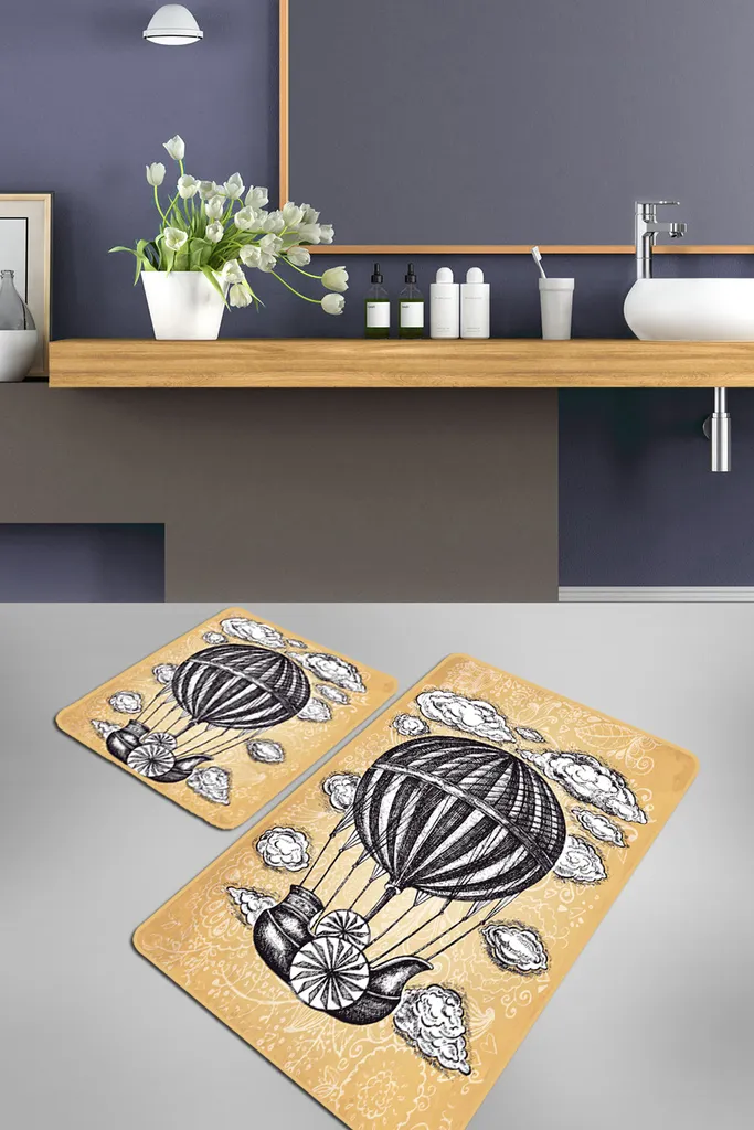 Tapis de bain beige 100 % velours épais 700 g/m² Mijolnir Propeller