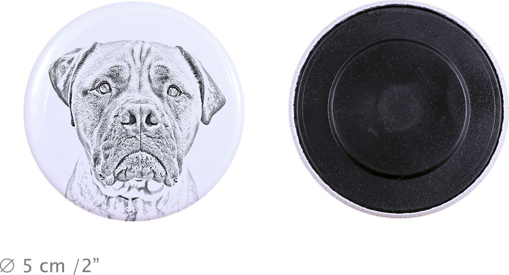 Bullmastiff Magnet mit einem Hundepfotenabdruck, außergewöhnlich leicht, starker Magnet, handgefertigtes Produkt der Marke Art-Dog