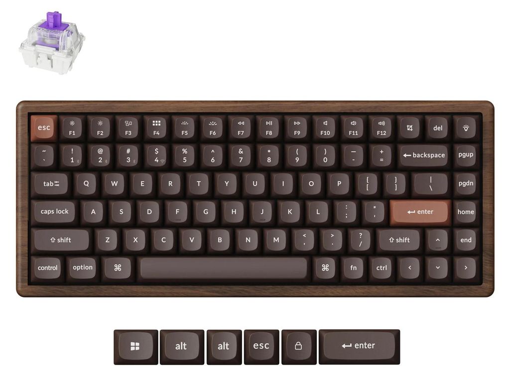 Keychron K2 HE Rapid Trigger Wireless Tastatur mit Hall-Effekt Gateron Double-Rail-Magnet-Schalter, QWERTY US, RGB-beleuchtet, kompatibel mit Mac, ...