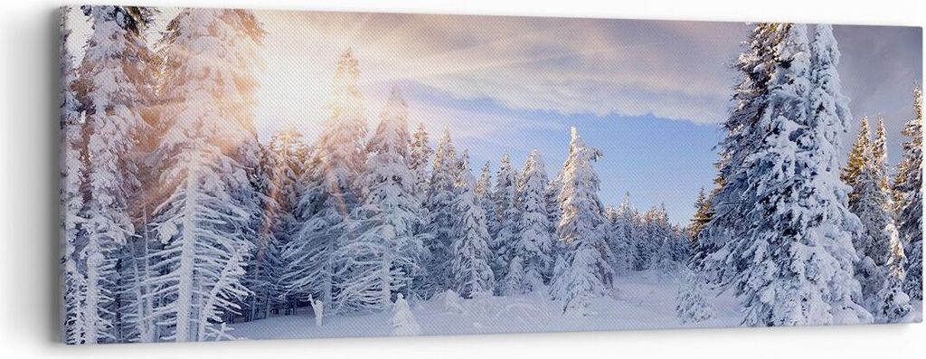 Bild auf Leinwand - Leinwandbild - Abenteuer alpen winter schnee - 90x30cm - Wand Bild - Wanddeko - Leinwanddruck - Bilder - Kunstdruck - Wanddekor...