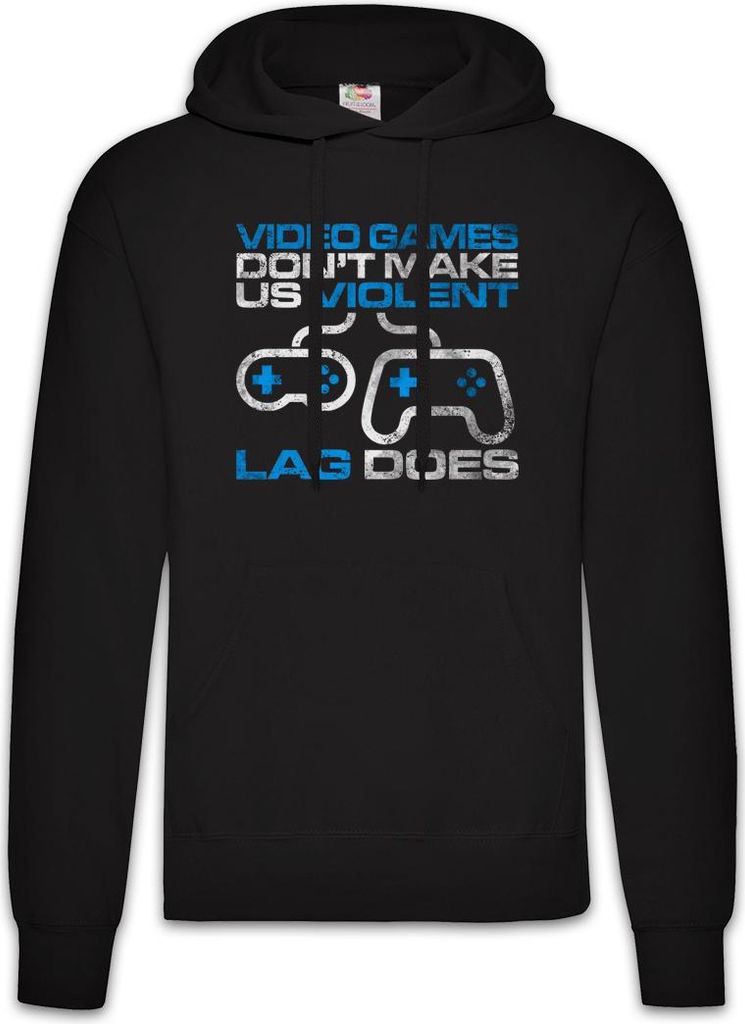Urban Backwoods Video Games Don't Make Us Violent, Herren Hoodie, Farbe: Schwarz, Größe: 2XL