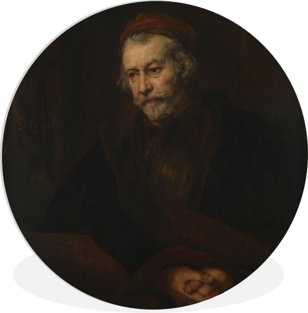 MuchoWow Rundes Wandbild - Runde Bilder Der Apostel Paulus - Gemälde von Rembrandt van Rijn Ø 30 cm Kreis Wanddekoration Kunststoff - Wandkreis...