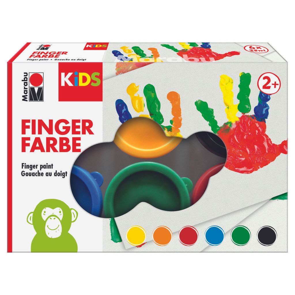 Fingerfarbe Kids - 6x 35 ml sortiert. Packung mit 6 Stück
