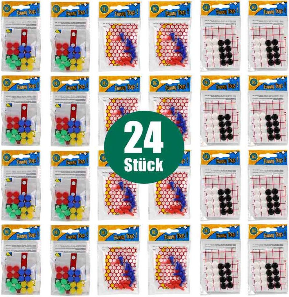 24 Stück Bekannte Spieleklassiker als Mini Reisespiele Produktbild 