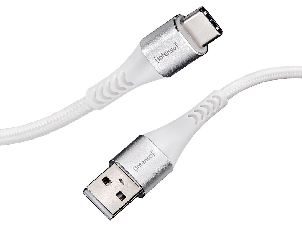 Intenso A315C Nylon USB-A/ USB-C 1,5m Ladegeräte/Ladekabel/Netzteile spezial Weiss