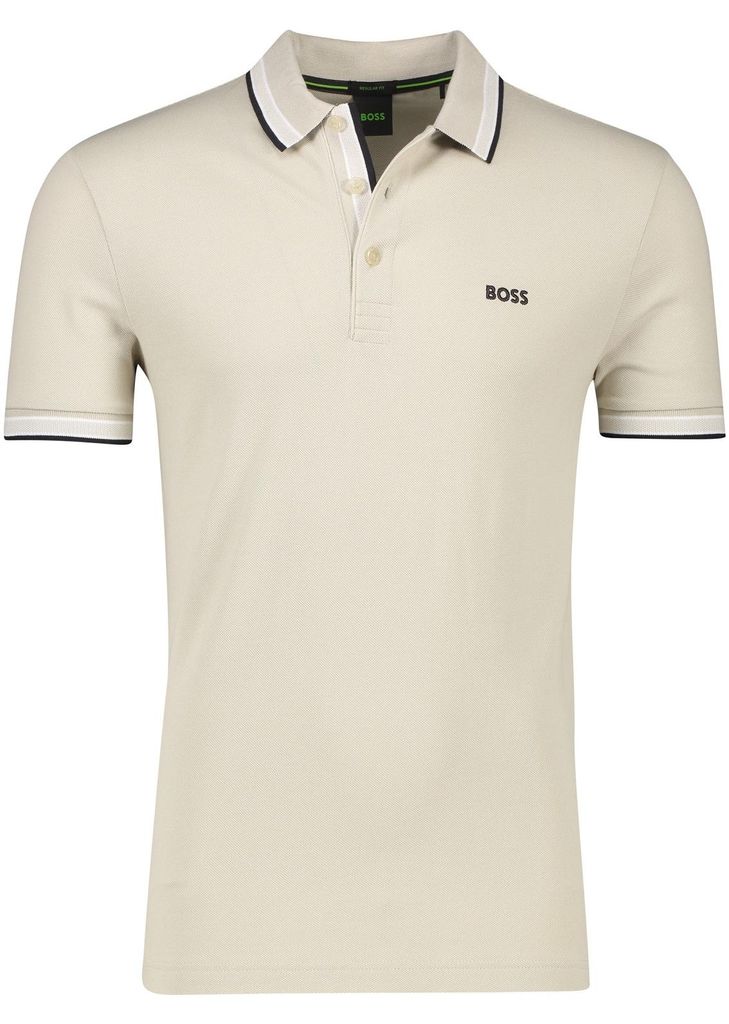 BOSS Green Paddy Baumwoll-Polohemd, normale Passform, beige