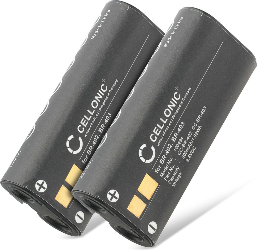 CELLONIC 2x Akku für Kamera Kompatibel mit Olympus DS-2300, DS-3300, DS-4000, BR-402 - (800mAh, 2.4V)