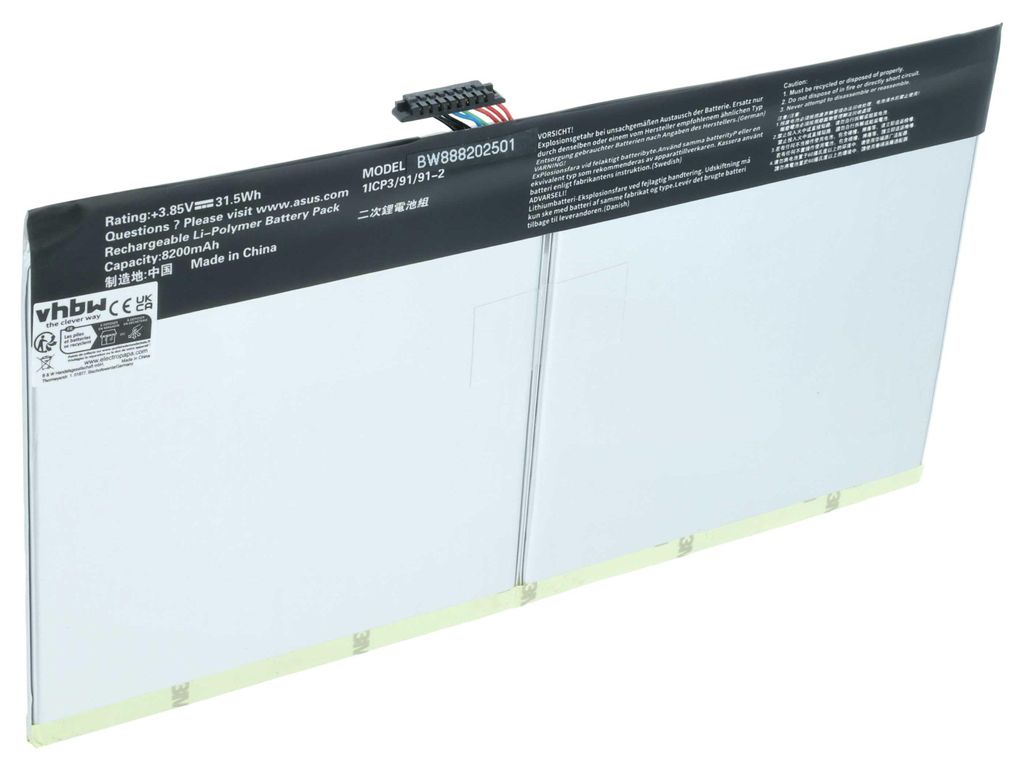 vhbw Akku kompatibel mit Asus Transformer Mini T103HAF-GR070T, T103HAF-Q1-CB Tablet Pad (8200 mAh, 3,85 V, Li-Polymer)