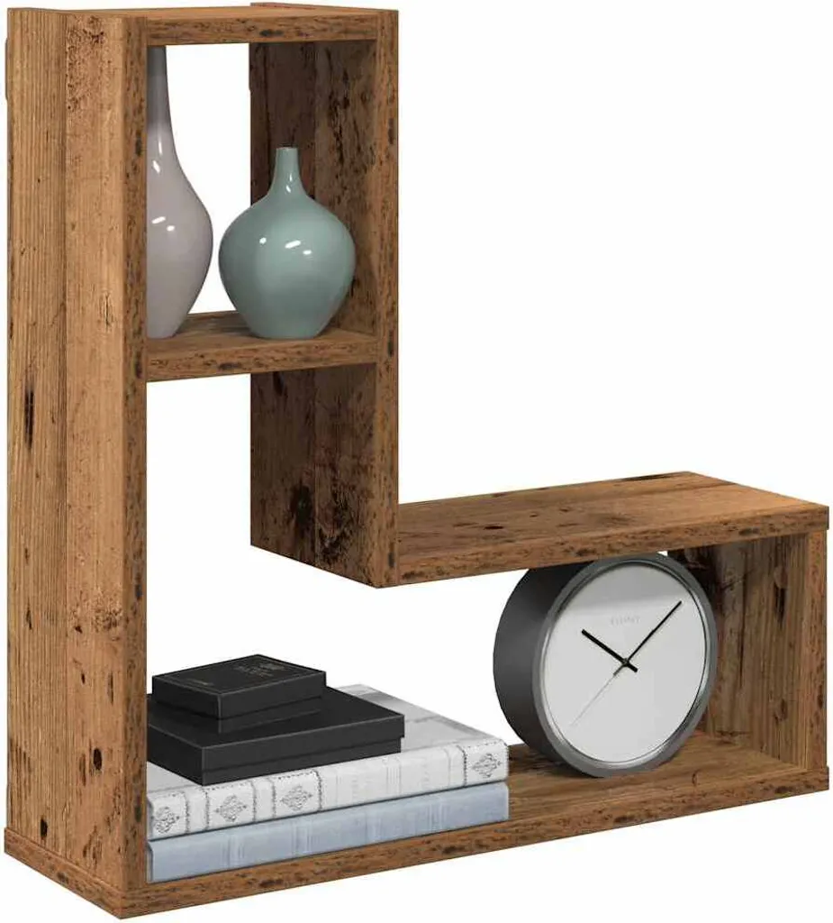 Maison Exclusive - Mensole da parete 2 pezzi effetto legno antico 50x15x50 materiale ligneo