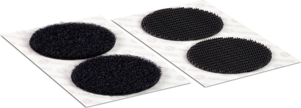 VELCRO Klettpunkte Extra Stark Selbstklebend, Haken & Flausch 45mm x 6 sets Schwarz