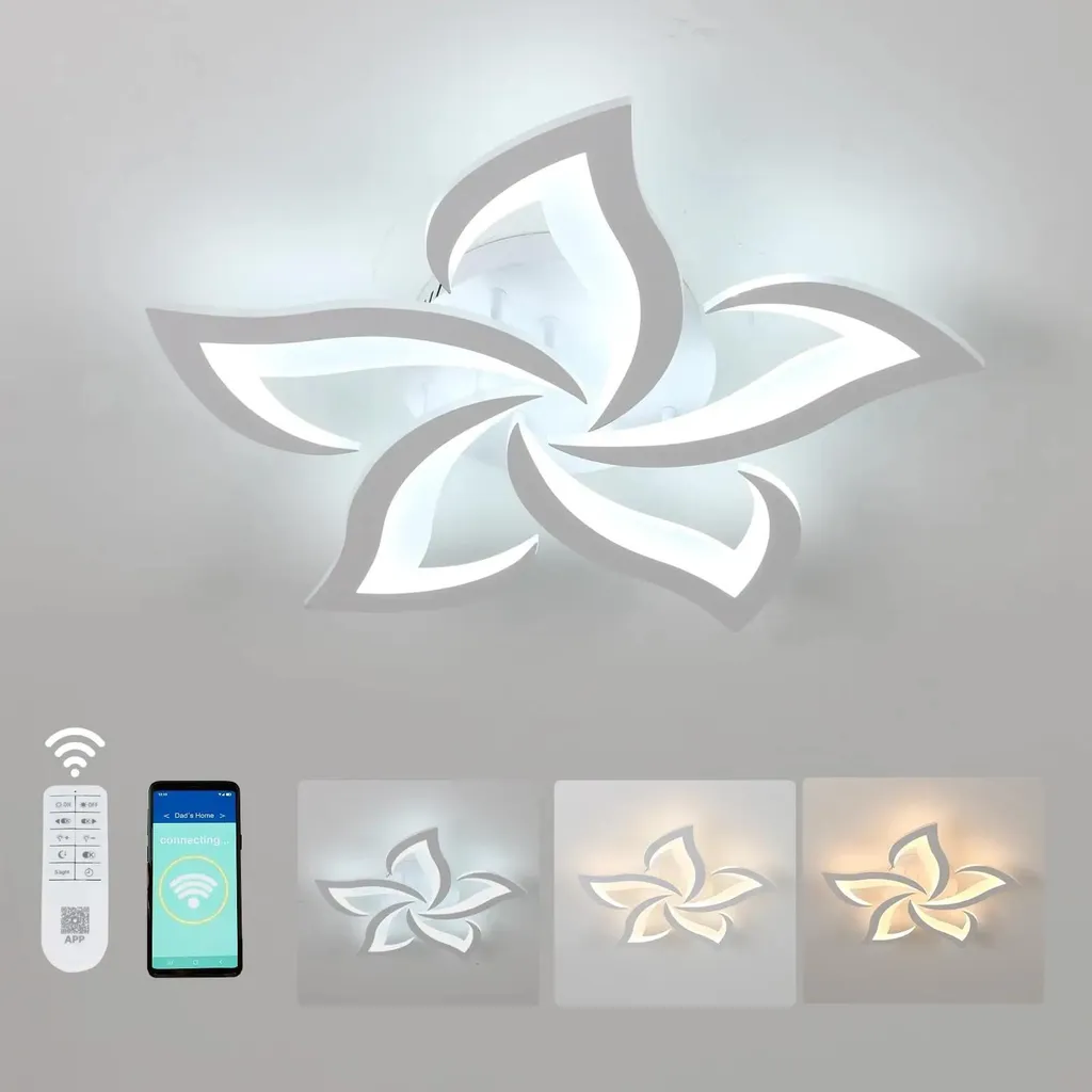 Plafonnier LED pétale 40W connecté avec intensité variable 3000-6500K - 7