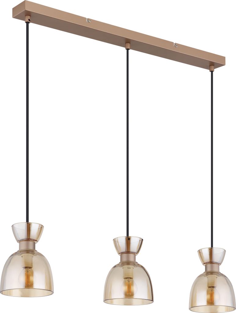 Globo Lighting Hängeleuchte Metall kaffeefarben matt, Glas Produktbild 