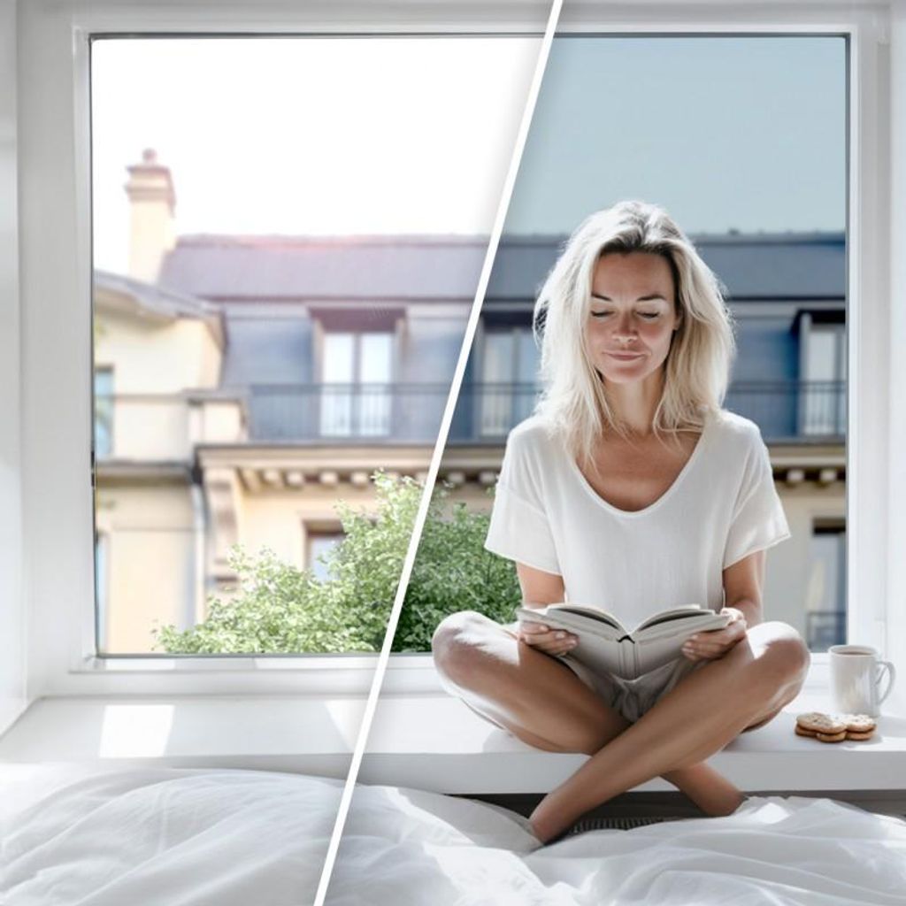 DIMEXACT - DIMEXACT Sonnenschutzfolie für Fenster, Außenmontage für Flächen über 1,2 m2, Hellsilber, Breite bis zu 1,52 m, Rolle -152 cm x 1 m...