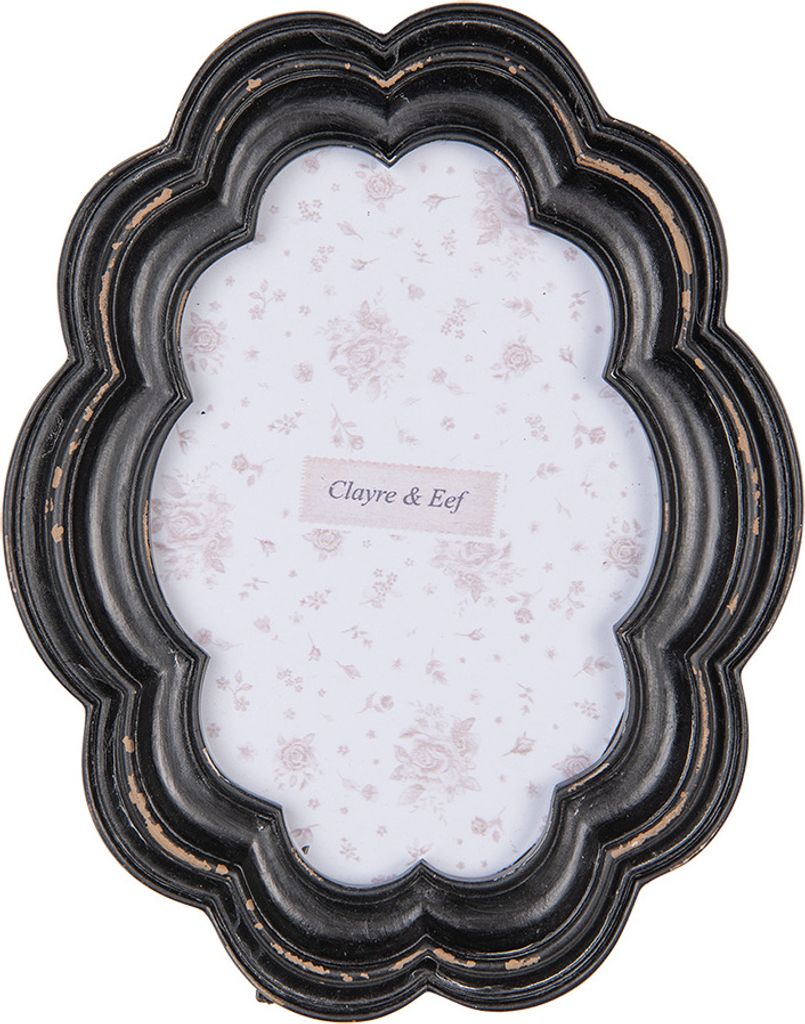Clayre & Eef Bilderrahmen 10x15 cm Schwarz Kunststoff