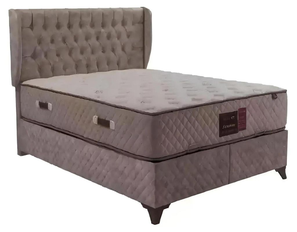 Bett Chesterfield Betten für Schlafzimmer Textil 180x200cm inkls Matratze
