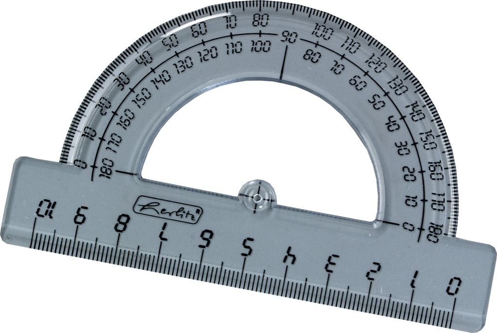 goniometro semicircolare herlitz 180 gradi, in plastica Immagine del prodotto 
