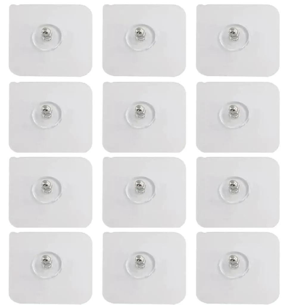 12 Crochets Autocollants Transparents - Fixation Murale Sans Perçage 5kg