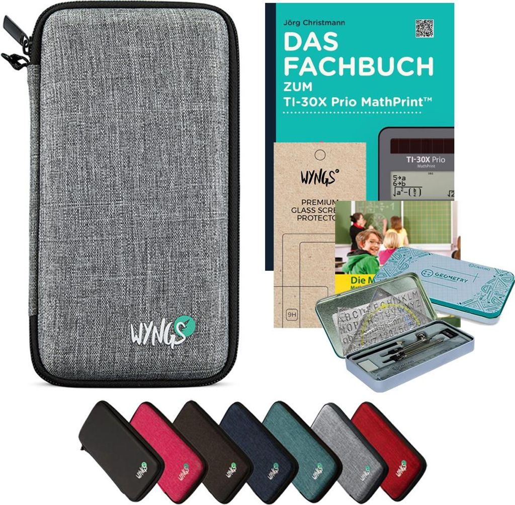 CALCUSO Zubehör Streberpaket Hellgrau kompatibel für Taschenrechner TI-30X Prio MathPrint