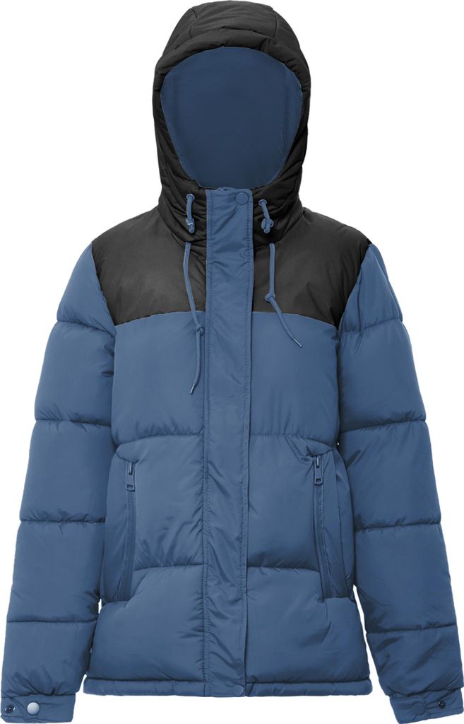 exide damen wattierte steppjacke - dunkleblaugrün schwarz, XL