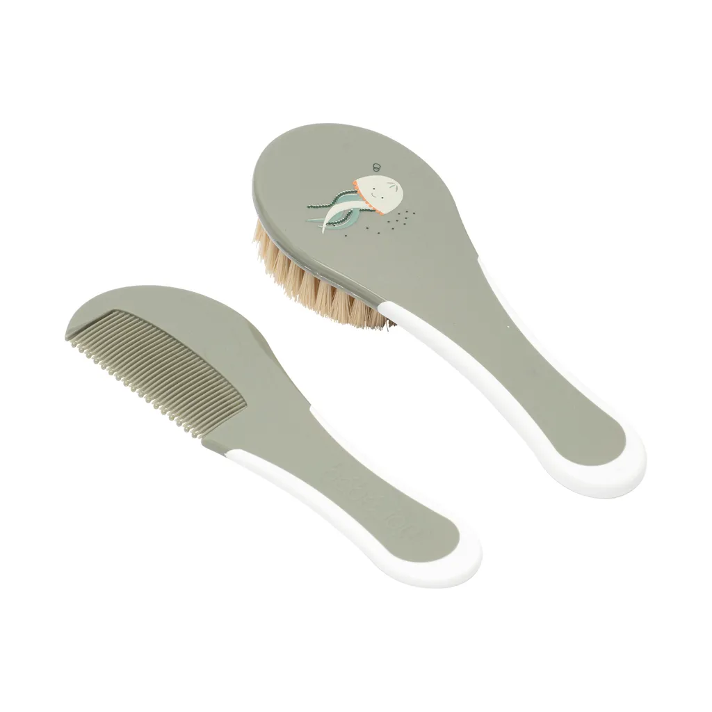 Brosse Bébé Ocean Vibes en Poils Souples et Peigne Ergonomique Set