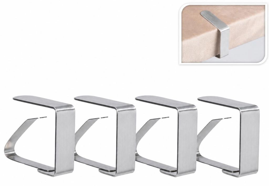 Set da 8 fermatovaglie in acciaio inossidabile – Acciaio Immagine del prodotto 