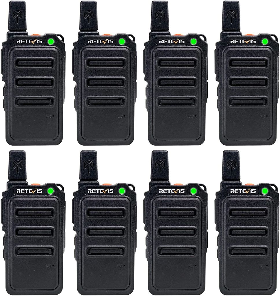 Retevis RT619 Funkgeräte Mini, PMR446 Funkgerät mit Groäer Reichweite, VOX, Lizenzfreie 16 Kanäle CTCSS/DCS, 1300mAh Akku, Wiederaufladbare Wal...