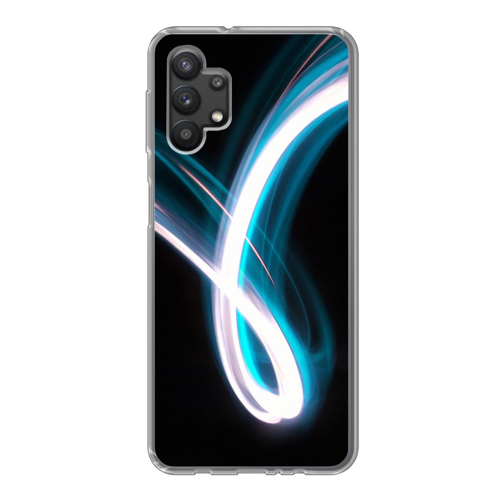 MuchoWow Handyhülle Schutzhülle Hülle für Samsung Galaxy A32 5G Hell - Blau - Abstrakt Silikon Softcase Handy Hülle - Softcase