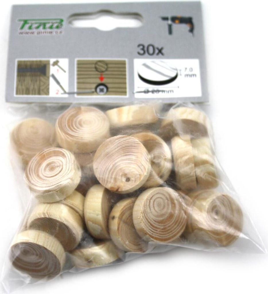 Querholzplättchen Fichte Konusplättchen Holzplättchen Holz Ø 20 x 7 mm 30 Stück