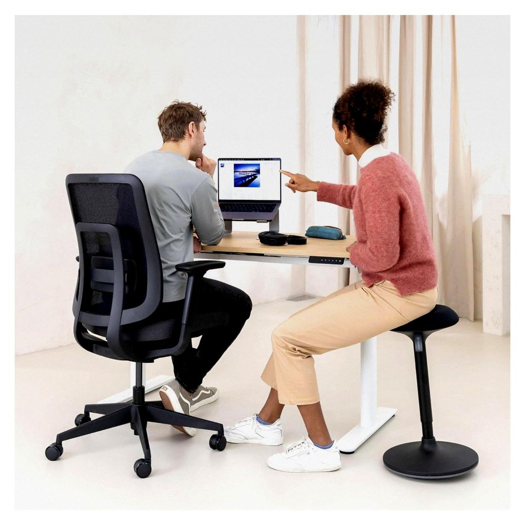 PureBack ergonomischer Bürostuhl – Ergonomischer Schreibtischstuhl mit 4D-Armlehnen und Synchronmechanik – Bequemer Bürodrehstuhl für gesund...