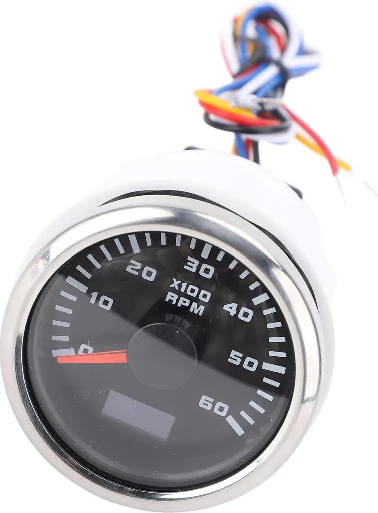 Compteur de Tours 6000 RPM avec Horamètre pour Tracteur et Engin Rural