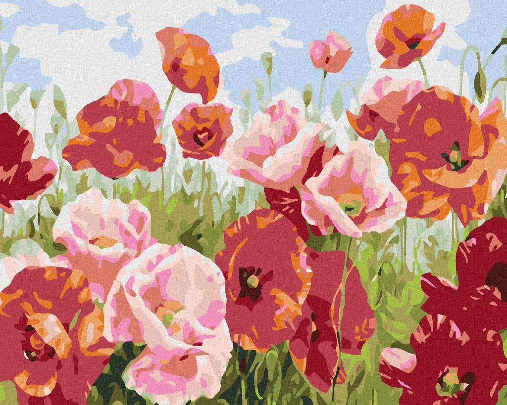 Zuty Diamond Painting 40x50 Papaveri - Kit Anti-Stress con Telaio