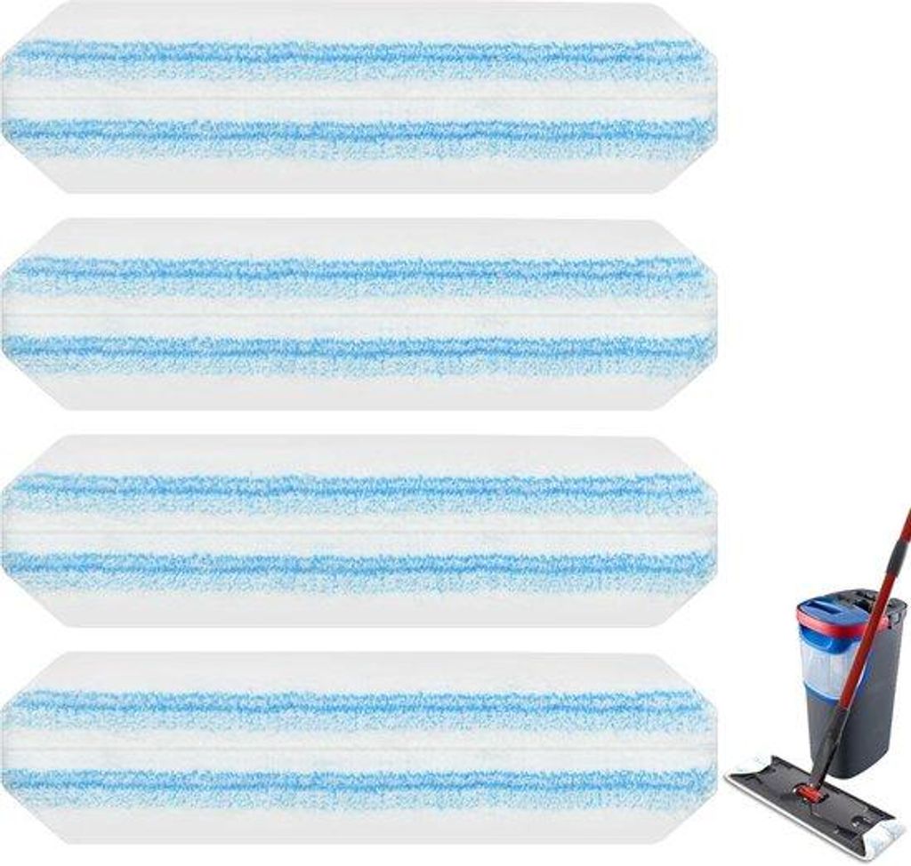 Vervangbare Microvezel dweilpad-sets für Flachbürsten-Systeme - für gründliche Reinigung - was- und wiederholbar - für O-Cedar/Vileda H2prO-Sy...