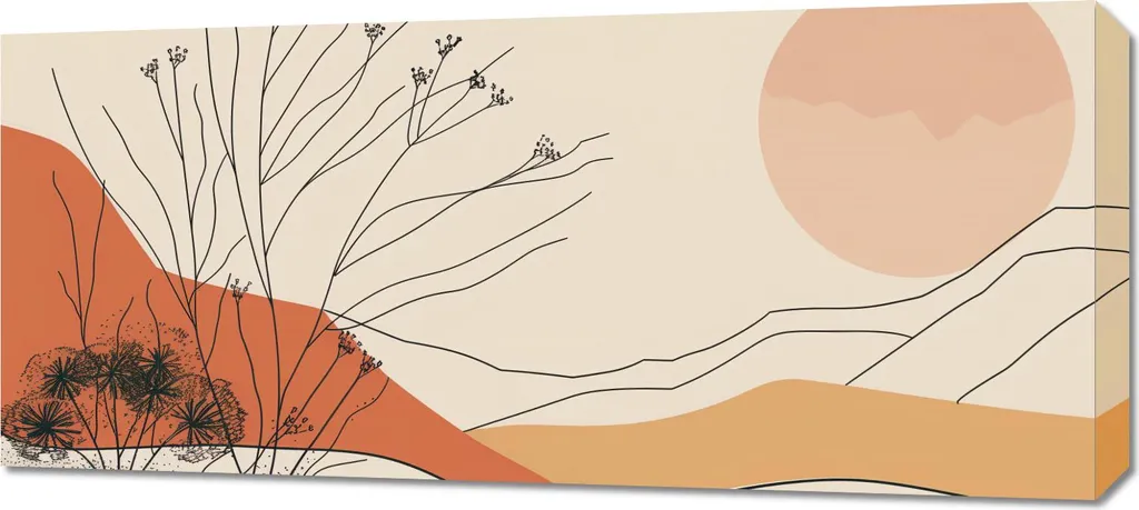 Quadro Moderno 90x40 Deserto Dune | Arredo Parete Soggiorno Pratico