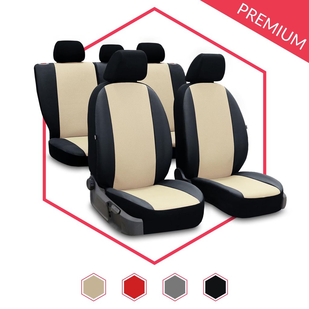 Komplettsatz Kunstleder Sitzbezüge Beige Schonbezüge Komfort Auto