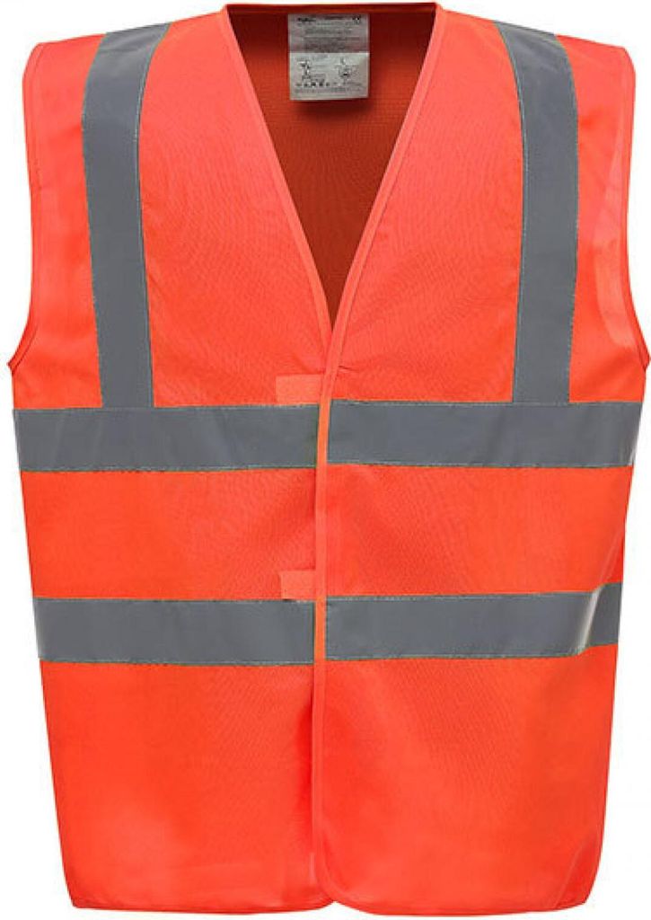 YOKO HVW100 | Sicherheitsweste High Visibility 2 Bands & Braces Waistcoat - Farbe: Hi-Vis Orange - Größe: M