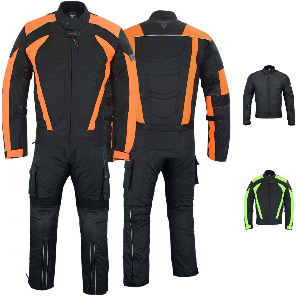 Herren Motorradkombi Textilien Schwarz Grün Orange inkl. Produktbild 