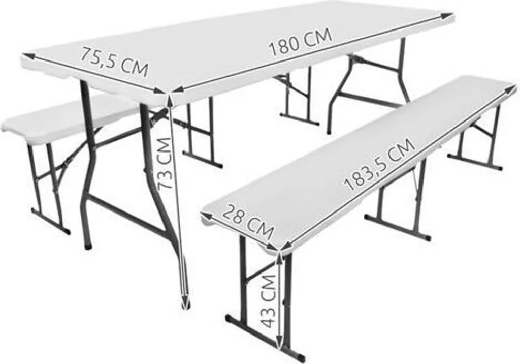 Banc de Jardin Blanc 180 cm en PVC Renforcé - Mobilier Extérieur Long - 3