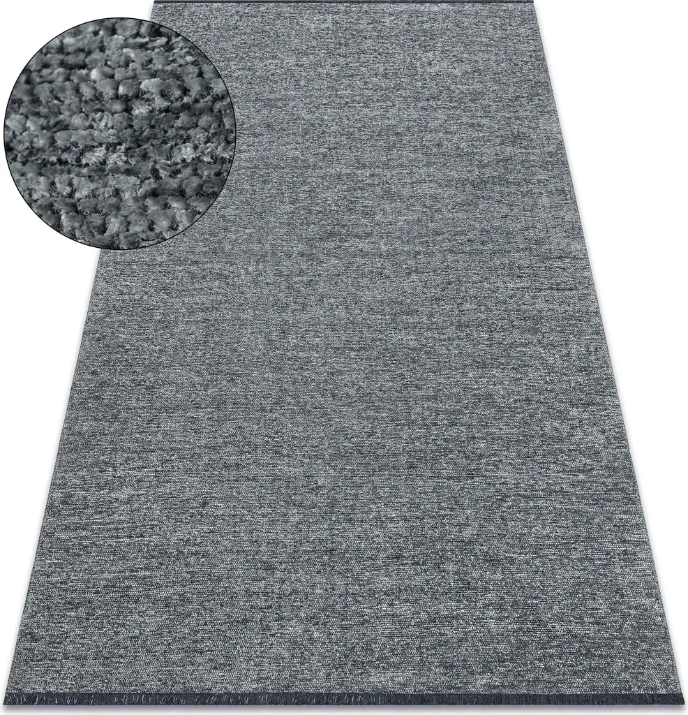 Tapis robuste gris marin 195x290 cm anti-poussière tissé plat
