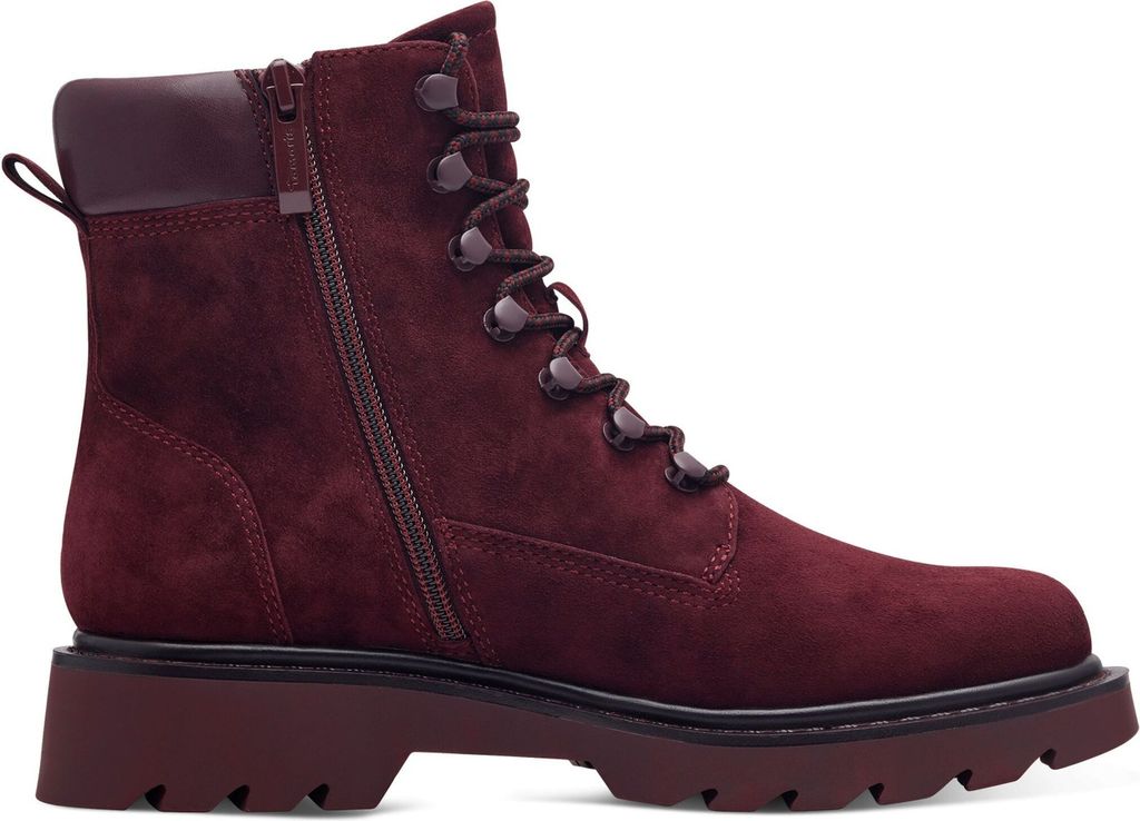 Tamaris Damen Stiefelette Schnürung Leder Schnürboot 1-25909-41, Größe:38 EU, Farbe:Rot