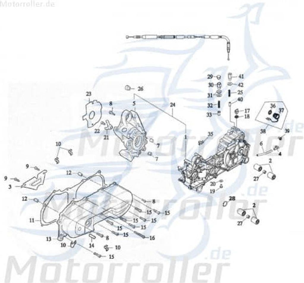 Adly ATV 100 Kurbelgehäuse rechts Motorblock 11101-117-000 Produktbild 