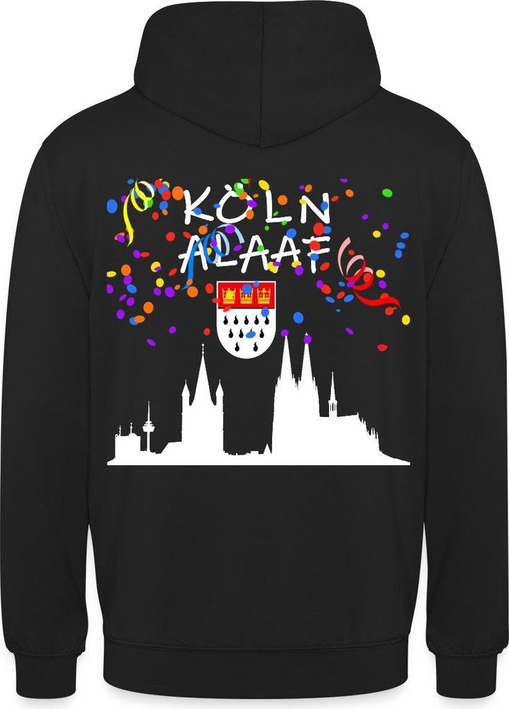 Spreadshirt Kölle Alaaf Karneval Fasching Köln Kölner Dom Uni Hoodie, 4XL, Schwarz