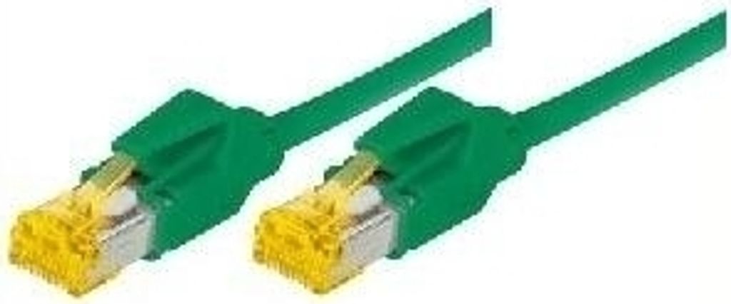 Patchkabel S/FTP, PiMF, Cat 6a, grün, 15,0 m Für 10 Gigabit/s, halogenfrei, mit Draka-Kabel und Hirosesteckern TM31 (bisherige Bezeichnung S/STP)...